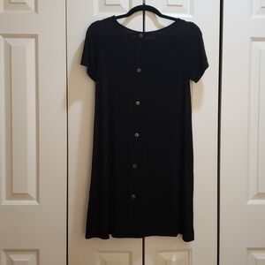 Little Black Dress with Button Detail